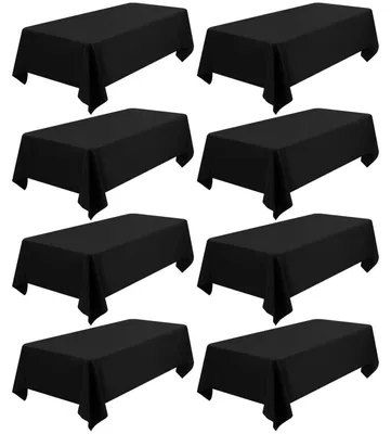 Productafbeelding van 8 polyester tafelkleden, rechthoekig, zwart, 153x260 cm