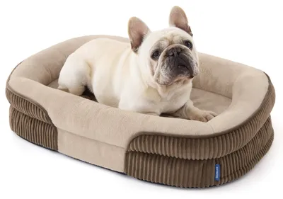 Orthopädisches Hundebett, 76x51x16,5 cm, braun, oval
