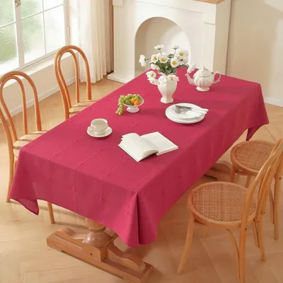 Immagine prodotto di Tovaglia lavabile, 250x135 cm, colore rosso, aspetto lino, cotone