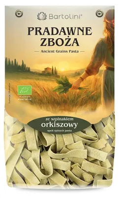 MAKARON (ORKISZOWY SZPINAKOWY) WSTĄŻKI BIO 250 g - BARTOLINI (PRADAWNE ZBOŻA)