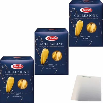 Produktbild von Barilla Castellane Parmigiane 3er Pack (3x500g Packung) + usy Block