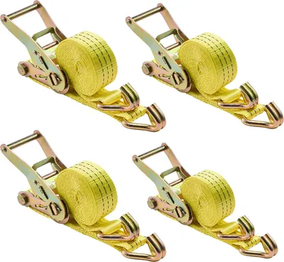 Produktbild von SucceBuy Spanngurte 38,1x3048 mm, robuste Zurrgurte mit Doppel-J-Haken, 3000 kg Belastbarkeit, Tragetasche, Ratschenmechanismus für Transporte, Anhänger, Motorräder, Kajaks, Autodächer, 4er-Set