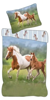 Produktbild von Javoli Bettbezug Paard in de wei - 140 x 200 cm - Baumwolle