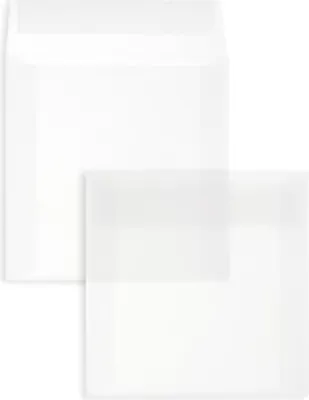 Produktbild von Briefumschläge 130x130mm 100g/qm haftklebend VE=100 Stück transparent-weiß