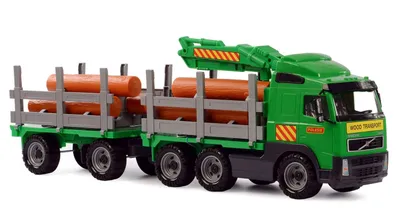 Image de Cavallino Toys Camion de transport de bois Volvo avec remorque Jouet