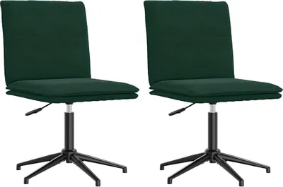 Produktbild von vidaXL Esszimmerstühle 2 Stk. Dunkelgrün Samt