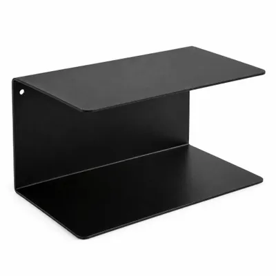 Obrázek produktu pro Kovová nástěnná police, 2 úrovně, 24 x 14,5 x 14 cm – černá
