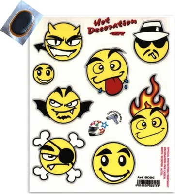 Image de Autocollant pour cadre de vélo Autocollant pour cadre Autocollant - Smiley, rustine incluse