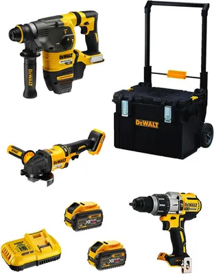 Produktbild von DeWALT Kit FVK381TSX2HD-QW 54V/18V (DCH333 + DCD996 + DCG418 + 2 x 9,0 Ah + DCB118 + DS450 DWST1-75668)