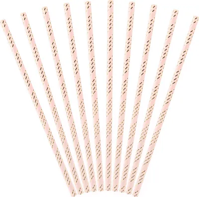 Immagine prodotto di Cannucce di carta, rosa chiaro, 19,5 cm (1 confezione / 10 pezzi)