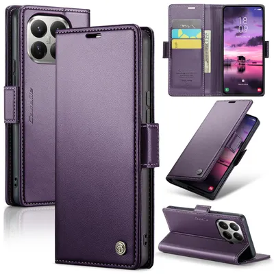 Produktbild von Lederhülle für Xiaomi 17T Brieftasche Kartenfach Schutzhülle mit Standfunktion Lila