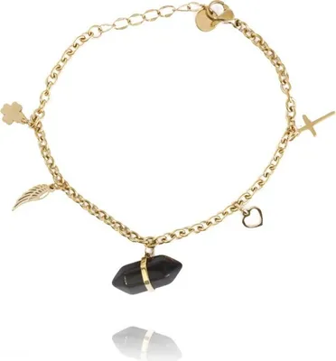 Produktbild von armband aus 14k vergoldetem Chirurgenstahl, Farbe Hellgold, Maße 17 + 2,5 cm