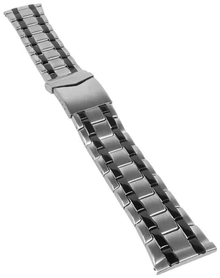 Produktbild von Minott Uhrenarmband | Edelstahl silbern/schwarz 31172Bi, Anstoß:26 mm