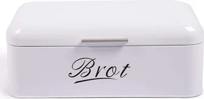 Produktbild von Theo&Cleo Brotkasten aus Metall, Brot Lange Aufbewahren, Retro Brot Box, Brotaufbewahrungsbox mit Deckel Groß (43 * 23 * 17cm), Weiß