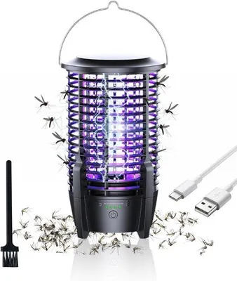 Image de Lampe anti-moustiques électrique avec batterie de 3600 mAh, étanche IPX4, idéale pour les patios et les tentes