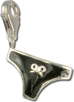 Productafbeelding van SilberDream Charm armband met bedel, zwarte panty, 925 echt zilver, model FC3031S