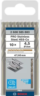 Zdjęcie produktu dla Wiertło do metalu HSS-Co, standardowe 4,5 x 47 x 80 mm