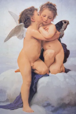 Produktbild von William-Adolphe Bouguereau Kunstdruck Bild - Der Erste Kuss, 1882 (180 x 120 cm)
