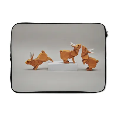 Produktbild von MuchoWow® Laptop Hülle 14 ZollPapierkunst Kaninchen Laptoptasche - Laptoptasche - Stoßsicher - Schutzhaube