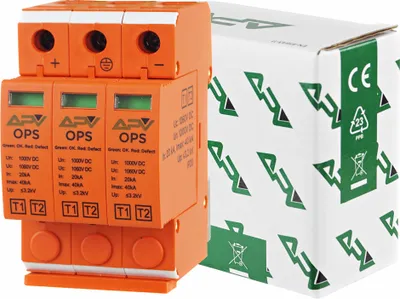 Produktbild von Überspannungsschutz Blitzschutz Photovoltaik 1000V DC 3-polig T1+T2 PV-Anlage Kombiableiter Typ I+II (B+C)