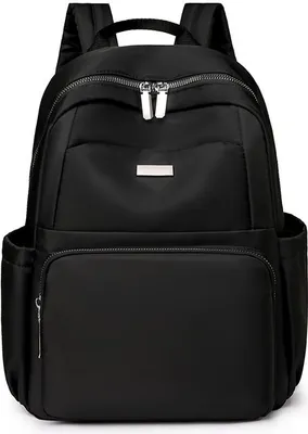 Immagine prodotto di INF Zaino in nylon nero per l'uso quotidiano Nero