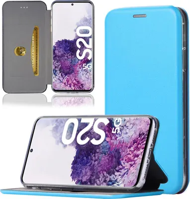 Produktbild von Handy Schutz Hülle für Samsung Galaxy S20 Handytasche mit Magnetdeckel Kartenfach und Standfunktion Klapphülle Türkis