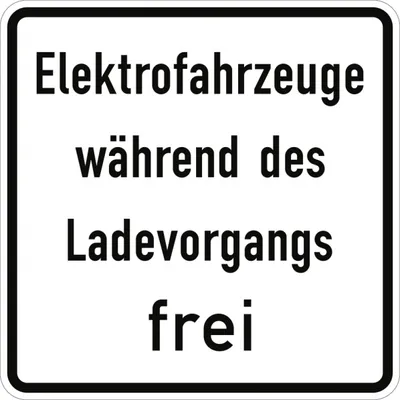 Produktbild von Verkehrsschild VZ1026-60, Elektrofahrzeuge während des Ladevorgangs frei, Alu...