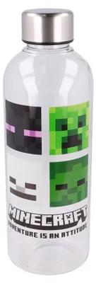 Minecraft Trinkflasche 850 ml, Schwarz/Grün, BPA-frei