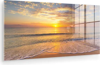 Produktbild von MuchoWow Glasbilder - Bilder auf Wandbild - Foto auf Glas Strand - Sonnenuntergang - Meer 40x20 cm Wanddekoration aus Glas - Acrylglasbild - Acrylbilder - Modern - Wandgemälde auf Glas