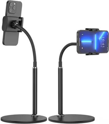 Produktbild von Handy Ständer, Verstellbare Tisch Handy Halterung Multi-Winkel Handy Halter Ständer für iPhone13 12 11 Pro Xs Max, Samsung, Huawei usw (Schwarz，1 Stücke)