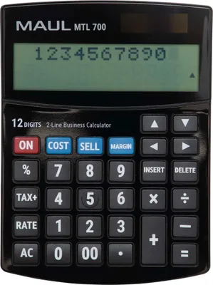 Produktbild von MAUL Tischrechner MTL 700 LCD-Anzeige 2-zeilig, 12 Ziffern Solar Batterie 15.5 x 11.5 x 2.5 cm schwarz