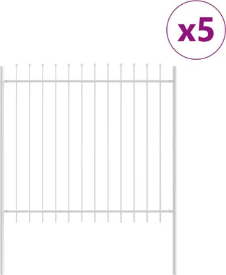 Image de vidaXL, clôture de jardin WOERDEN, 5 pièces, 8,5 x 1,5 m, acier avec revêtement en poudre
