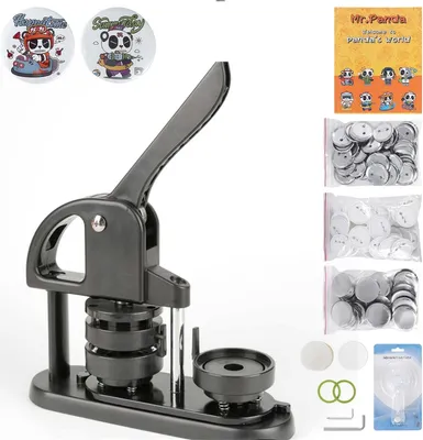 Produktbild von Buttonmaschine Button Maker Badge Machine 25mm Drücken Sie den DIY Button Press Machine Pin Badge Making Kit mit 500 Kunststoff-Button-Teilen
