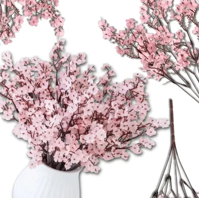 Produktbild von EDIBAZZAR | Künstliche rosa Blumen 2 Stück Mirabellenkirschzweig Deko