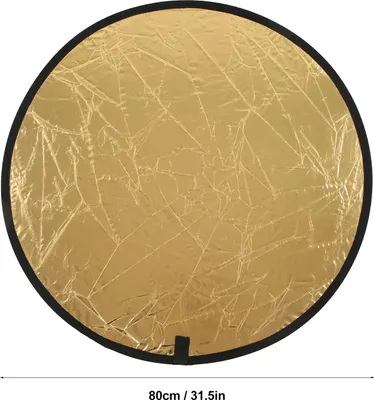 Produktbild von Silber Gold 2-in-1-Reflektor Tragbares Mini-Rundlicht für Fotografie Fotobeleuchtung 80 cm / 31,5 Zoll