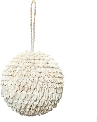 Image de Décoration suspendue en coquillage blanc 9 x 9 x 9 cm