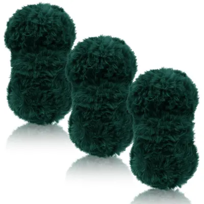 Produktbild von Plüschwolle 3 x 100g Fransengarn Dunkelgrün zum Häkeln & Stricken