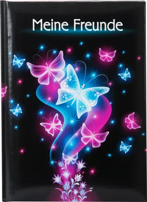 Produktbild von goldbuch 43577 Freundebuch Schmetterling, Freundschaftsbuch DIN A5 mit 88 illustrierte Seiten, für Kita, Hort und Grundschule, für Beste Freunde in der SchulzeitKunstdruck, Schwarz / Pink / Blau