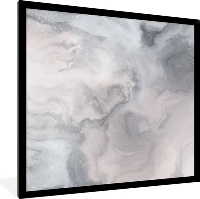Produktbild von MuchoWow® Gerahmtes Poster Wolken - Abstrakt - Malen 40x40 cm - Poster mit Schwarzem Bilderrahmen Wandposter Rahmen Foto Bilder - Mit Rahmen - Wanddekoration Schlafzimmer