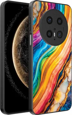 Produktbild von Geeignet für Huawei Mate 70 Telefon Fall mit Regenbogen Gold Marmor Print - TPU Backcover Fall Regenbogen Gold Marmor Design - Smartphonica