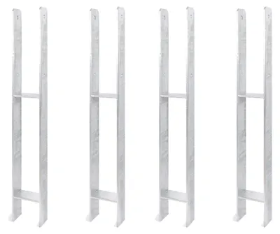 Zdjęcie produktu dla Alberts 4 x wsporniki słupków H, 91x800 mm, grubość materiału 6 mm, głębokość 60 mm, ocynkowane ogniowo