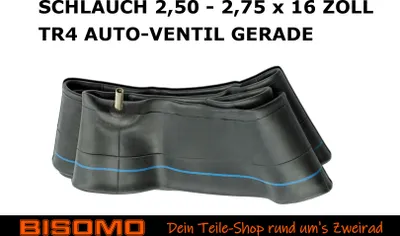 Produktbild von 2 Schlauch 2,50 - 2,75 x 16 Zoll TR4 Ventil gerade für Motorrad Moped, Simson S50, S51, S53, S70, KR51 Schwalbe, SR4-2 Star, SR4-3 Sperber, SR4-4 Habicht, DUO