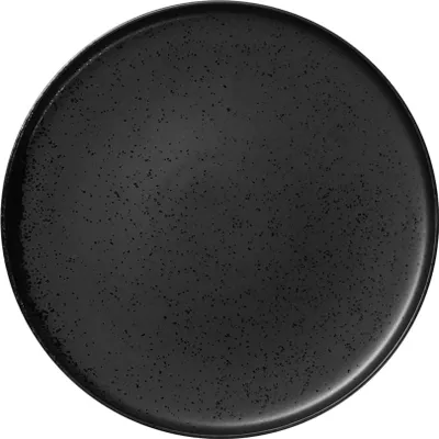 Produktbild von ASA Essteller COPPA Porzellan, Schwarz Kuro-Design, D 26,5 cm, H 1,6 cm, Mikrowellen-, Spülmaschinen-, Ofen- und Gefriergeeignet, matte Glasur, jedes ein Unikat, für Alltag & Gastronomie