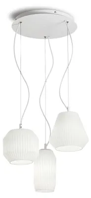 Zdjęcie produktu dla Ideal Lux lampa wisząca Origami 3-światło biała 198095