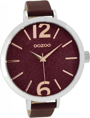 Produktbild von Oozoo Leder Damen Uhr Analog Quarzuhr Armband rot Timepieces D2UOC9193