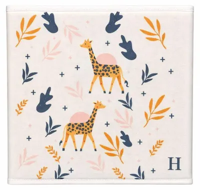 Produktbild von Prendi Home Aufbewahrungsbox 30x30x30 cm faltbar – Kinderzimmer Stoffbox Motiv Giraffe