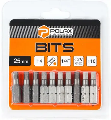 Zdjęcie produktu dla Zestaw bitów 25mm H4 1/4" 6150CRV (10 szt) Polax