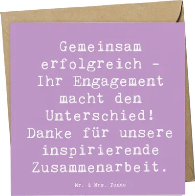 Produktbild von Mr. & Mrs. Panda Grußkarte Spruch Geschäftspartner Erfolg - Lavendeltraum - Geschenk, faltkarte, Aufmerksamkeit, anlasskarte, Dankeschön, Dankbarkeit, Bedanken, Freude