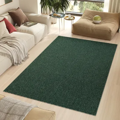 Produktbild von Tapiso Teppich NIZZA Melange Grün Einfarbig  80 x 150 cm