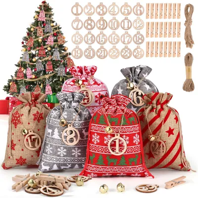 Produktbild von DIY-Adventskalender mit Füllungen und Holzclips